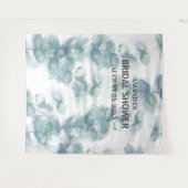 ホワイトとブルー葉の写真ブースの背景 タペストリー (正面(横))