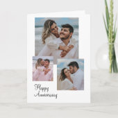 ホワイトとベージュのミニマル記念写真 カード (正面)