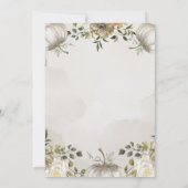 ホワイトとベージュの花のフレンズギビングディナー 招待状 (裏面)