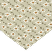 ホワイトとベージュの装飾的な花 ショートテーブルランナー (コーナー)