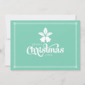 ホワイトとミントのクリスマスベルとテキストデザイン シーズンカード (正面)