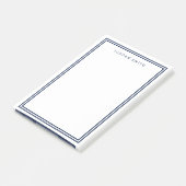 ホワイトとモダンクラシックダブルネイビーブルー縁ど ポストイット (アングル)