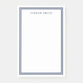 ホワイトとモダンクラシックダブルネイビーブルー縁ど ポストイット (正面)