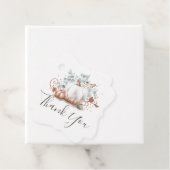 ホワイトとローズゴールドのパンプキン 秋の感謝 フェイバータグ (インサイチュ)