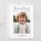 ホワイトと写真縁ど-シンプル Merry Christmas シーズンカード (正面)