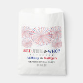 ホワイトと誰が？7月4日ジェンダー発表パーティー フェイバーバッグ (正面)