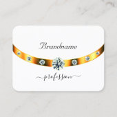 ホワイトと金ゴールドとモノグラムダイヤモンドプロフェッショナル 名刺 (正面)