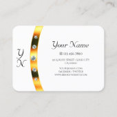 ホワイトと金ゴールドとモノグラムダイヤモンドプロフェッショナル 名刺 (裏面)