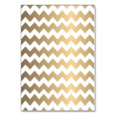 ホワイトと金ゴールドのシェブロンと紙吹雪 |座席表 テーブルナンバー (裏面)