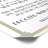 ホワイトと金ゴールドアールデコギャツビーオープンバーサイン8x10 ポスター (角)