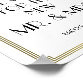 ホワイトと金ゴールドアールデコギャツビーGuestbook Sign 8x10 ポスター (角)