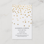 ホワイトと金ゴールドエレガント紙吹雪メイクアップアーティスト 名刺 (裏面)