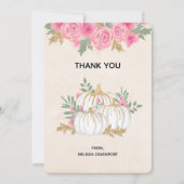 ホワイトと金ゴールドカボチャの水彩ありがとう サンキューカード (正面)
