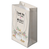 ホワイトと金ゴールドカボチャの水彩ありがとう スモールペーパーバッグ (正面アングル)