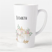 ホワイトと金ゴールドカボチャの水色 カフェラテマグ (右)