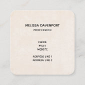 ホワイトと金ゴールドカボチャの水色 スクエア名刺 (裏面)