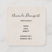 ホワイトと金ゴールドカボチャの水色 スクエア名刺 (裏面)