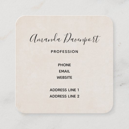 ホワイトと金ゴールドカボチャの水色 スクエア名刺 (裏面)