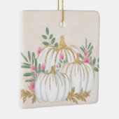 ホワイトと金ゴールドカボチャの水色 セラミックオーナメント (右)
