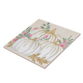 ホワイトと金ゴールドカボチャの水色 タイル (側面)