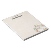 ホワイトと金ゴールドカボチャの水色 ノートパッド (アングル)