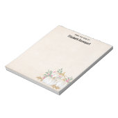 ホワイトと金ゴールドカボチャの水色 ノートパッド (回転)