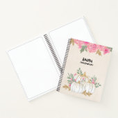 ホワイトと金ゴールドカボチャの水色 ノートブック (内部)