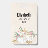 ホワイトと金ゴールドカボチャの水色 バッジ (裏面)