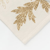 ホワイトと金ゴールドカボチャの水色 フリースブランケット (角)