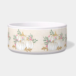 ホワイトと金ゴールドカボチャの水色 ボウル