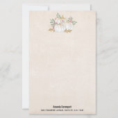 ホワイトと金ゴールドカボチャの水色 便箋 (正面)