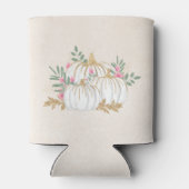 ホワイトと金ゴールドカボチャの水色 缶クーラー (裏面)