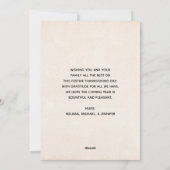 ホワイトと金ゴールドカボチャ水の色感謝祭 シーズンカード (裏面)