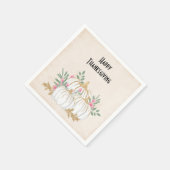 ホワイトと金ゴールドカボチャ水の色感謝祭 スタンダードカクテルナプキン (角)