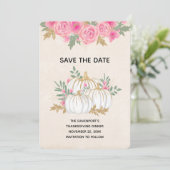 ホワイトと金ゴールドカボチャ水の色感謝祭 セーブザデート (スタンド正面)