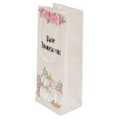 ホワイトと金ゴールドカボチャ水の色感謝祭 ワインギフトバッグ (裏面アングル)