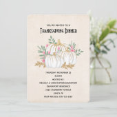 ホワイトと金ゴールドカボチャ水の色感謝祭 招待状 (スタンド正面)