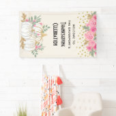 ホワイトと金ゴールドカボチャ水の色感謝祭 横断幕 (インサイチュ)