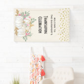 ホワイトと金ゴールドカボチャ水の色感謝祭 横断幕 (インサイチュ)