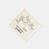 ホワイトと金ゴールドカボチャ水カラー誕生日 スタンダードカクテルナプキン (角)