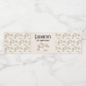 ホワイトと金ゴールドカボチャ水カラー誕生日 ペットボトルラベル (シングルラベル)