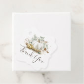 ホワイトと金ゴールドカボチャ秋ありがとう フェイバータグ (インサイチュ)