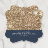 ホワイトと金ゴールドカボチャ秋サンキューメッセージカード フェイバータグ (裏面)