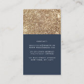 ホワイトと金ゴールドカボチャ秋ハーベストネイビーブルー 名刺 (裏面)