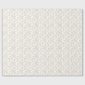 ホワイトと金ゴールドクリスマスベルグリッタークリスマス ラッピングペーパー (フラット)