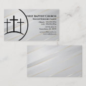 ホワイトと金ゴールドクロス教会の牧師またはディーコン 名刺 (正面/裏面)