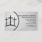 ホワイトと金ゴールドクロス教会の牧師またはディーコン 名刺 (正面)