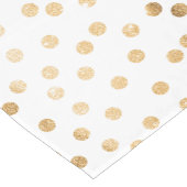 ホワイトと金ゴールドグリッターシティドットテーブルランナー ショートテーブルランナー (コーナー)