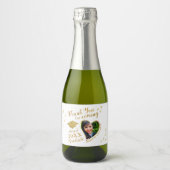 ホワイトと金ゴールドサンキュークラス2025卒業 スパークリングワインラベル (正面)