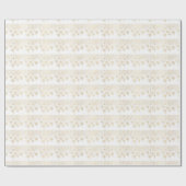 ホワイトと金ゴールドスノーフレークグリッタークリスマス ラッピングペーパー (フラット)